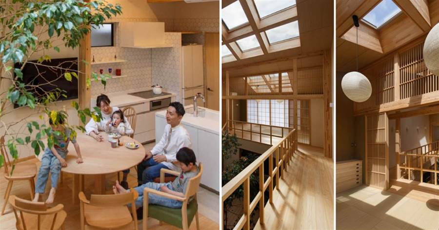 日本一家5口的「27坪小家」超溫馨！屋內開天窗種榕樹，「去客廳化」生活太愜意，那叫一個美