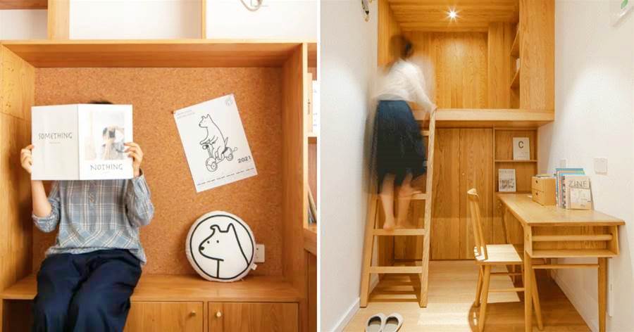 25歲的她獨居18坪小屋，書籍裝飾走廊，閣樓塞進廚房，「日式收納」也太爽了!